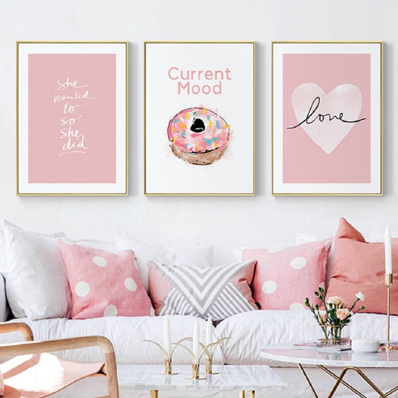 Pink Sweet-Heart Skandinavia - Lærred Veggkunst Maleri