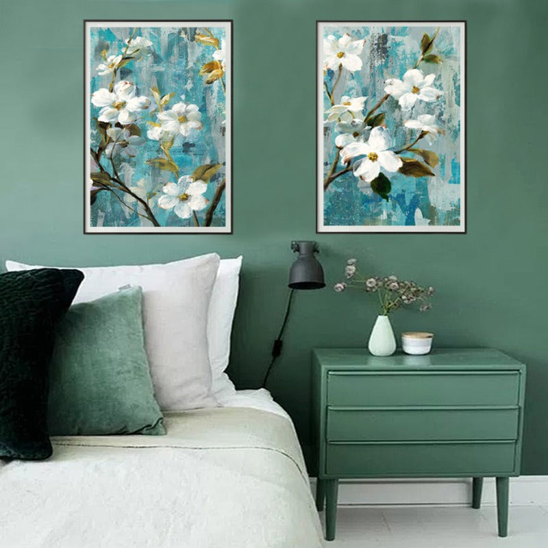 Apple White Flower Bilder - Lerret Veggkunst Maleri | Skanto
