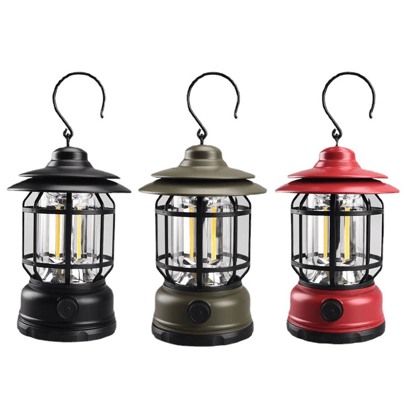 Portae Retro-Campinglampe - VintageGlow, LED-Campinglampe for utendørs, hage og eventyr