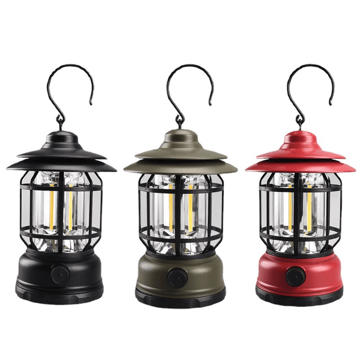 Portae Retro-Campinglampe - VintageGlow, LED-Campinglampe for utendørs, hage og eventyr