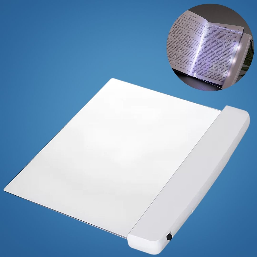 PageGlow | Flat LED Boklys – Blendingfritt Fullside Belysning – Slank Bærbar Design – Øyevennlig for Reisende & Sengetidslesere Skanto