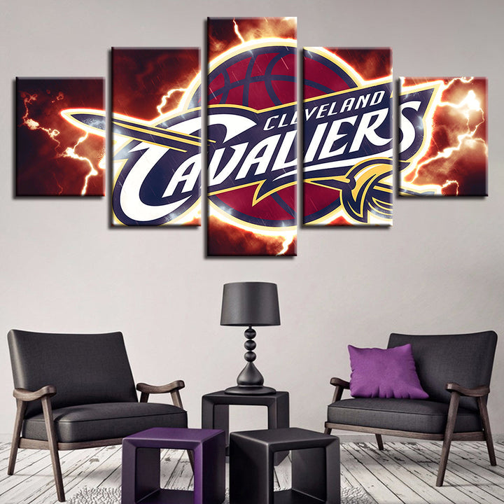 Cleveland Cavaliers 5 deler - lerret veggkunst maleri | Skanto