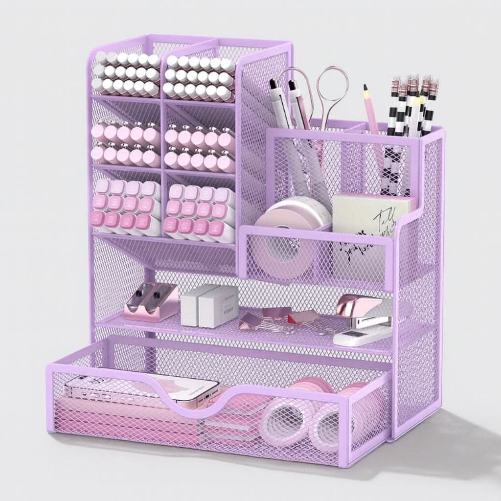 Skanto | Metal Desk Organizer with Compartments for Office Supplies