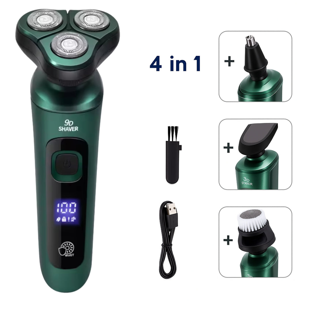 4-i-1 Grooming – Vanntett – LED-skjerm – USB-oppladbar – Fuktig og tørr barbering Skanto
