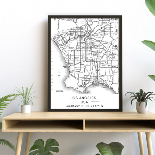 Bykart over Los Angeles – Lerretsbilde