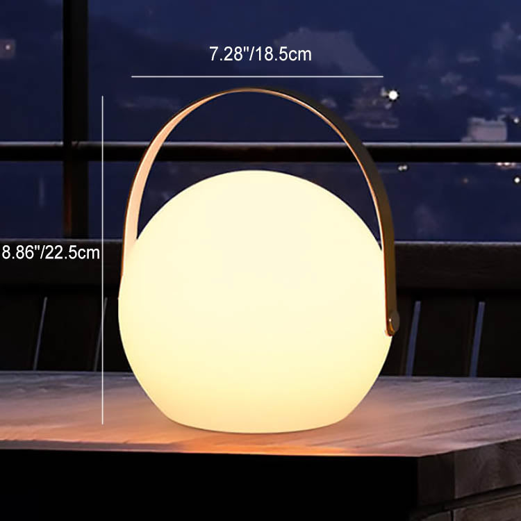 Rund, firkantet LED-bordlampe av plast til terrassen