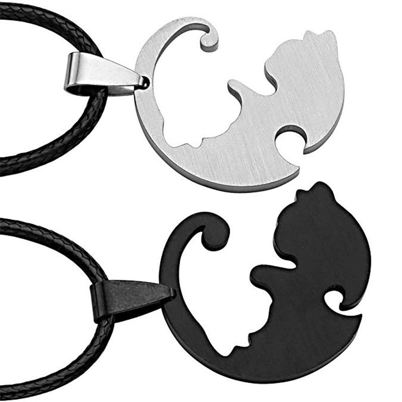 Yin ＆ Yang katt design halskjede | Skanto