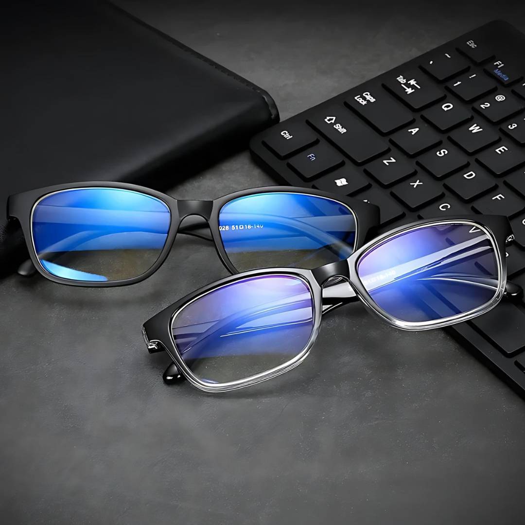 VisionGuard Blålysbrille | Øyebelastning Lindring - Søvnforbedring - Dataskjermbrille - Antirefleksbelegg Skanto