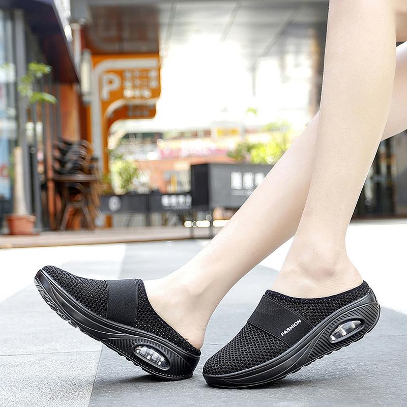 Skanto | Flate Slingback Sandaler Laget av Mesh
