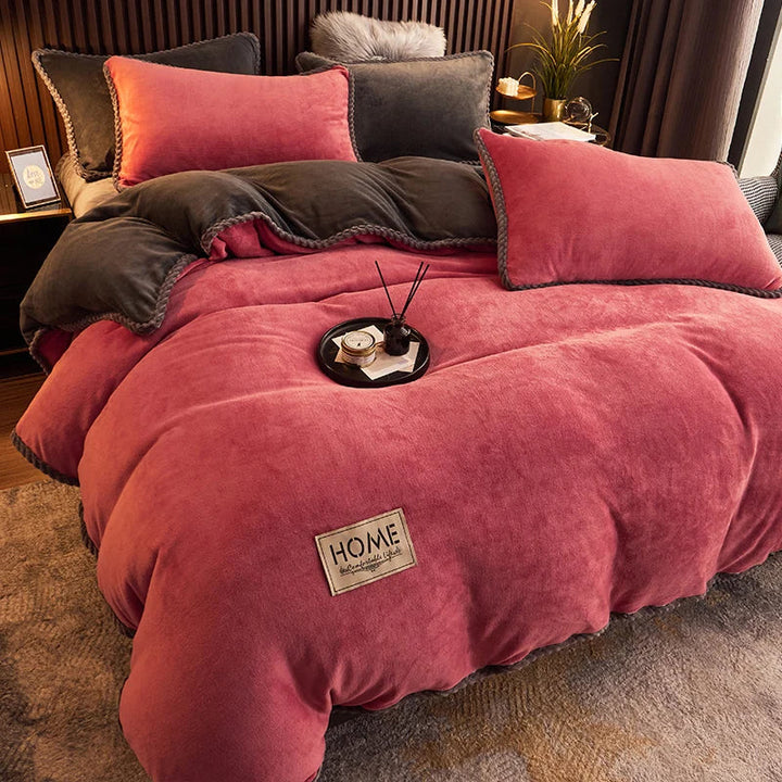 Skanto | Luksus Fløyel Fleece Dynecover Sett - PlushHaven