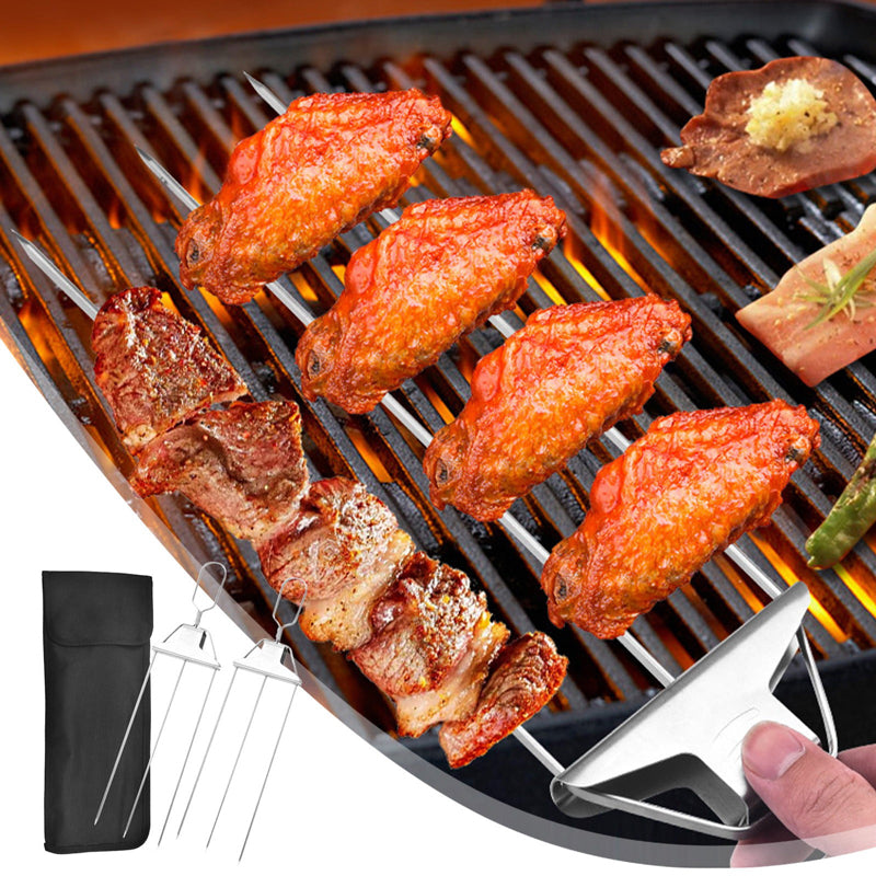 3 Way Grillspyd, Rustfritt Stål Spyd for BBQ | Skanto