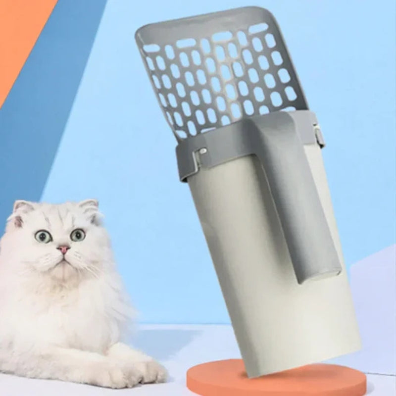 Selvrensende kattetoalett med integrert pose-dispenser Skanto