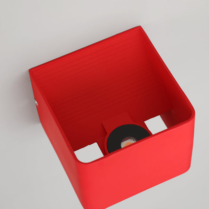 LumiBox - Firkantet LED Vegglampe | Modern Design i Svart, Hvit og Grønn for Soverom og Stue | Skanto