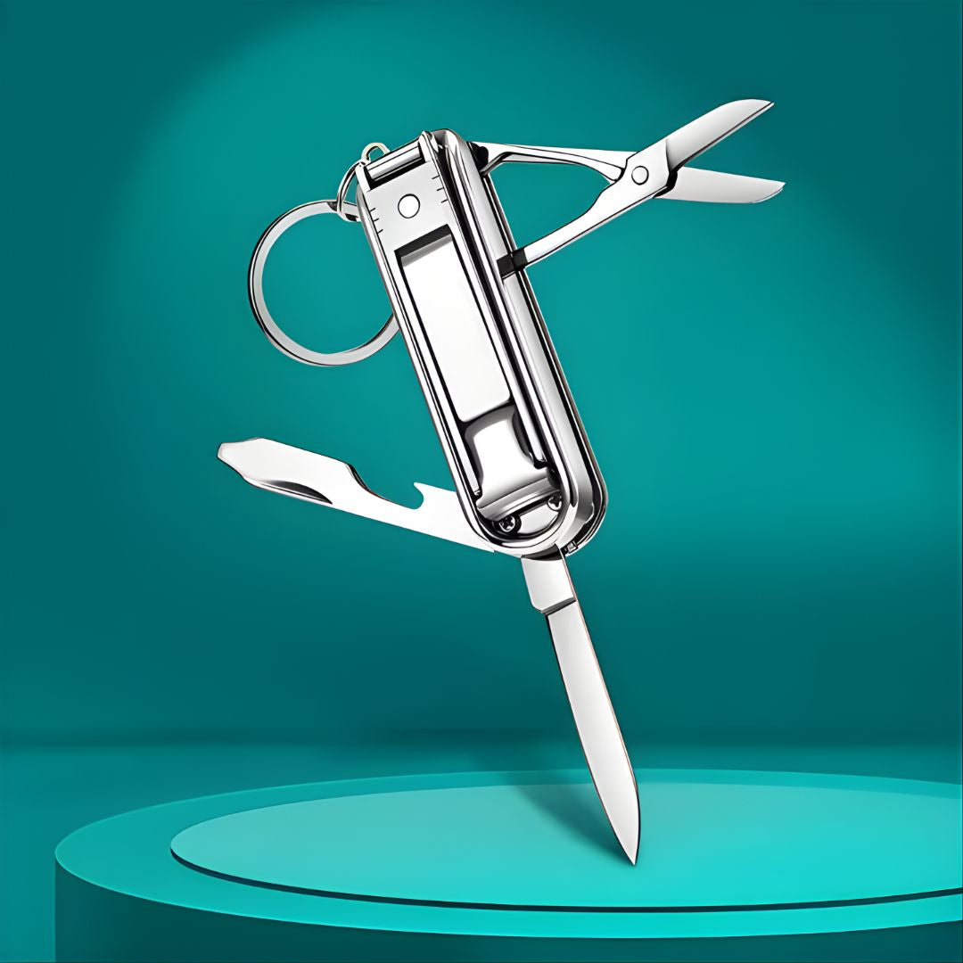 Funksjon Nail Clipper Tool – 6-i-1 Grooming Gadget – Premium Rustfritt Stål – Kompakt Reisebærer for Travle Profesjonelle Skanto