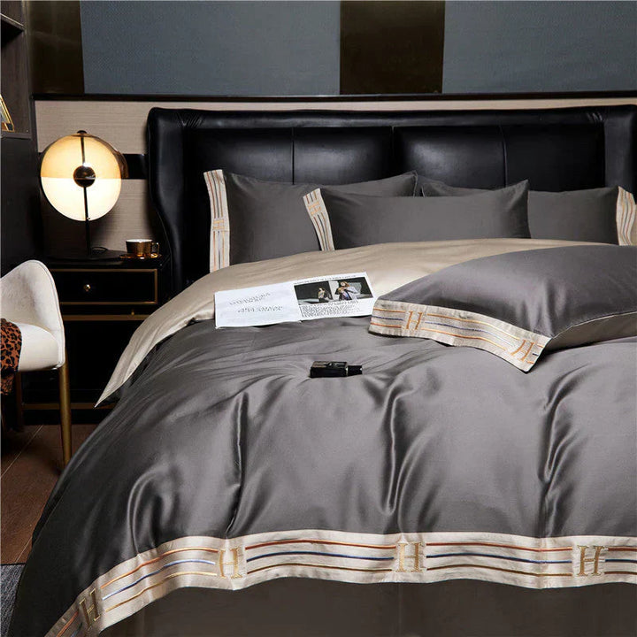 Skanto | Luksus Satin Kattong Dynetrekk Sett for Soverom