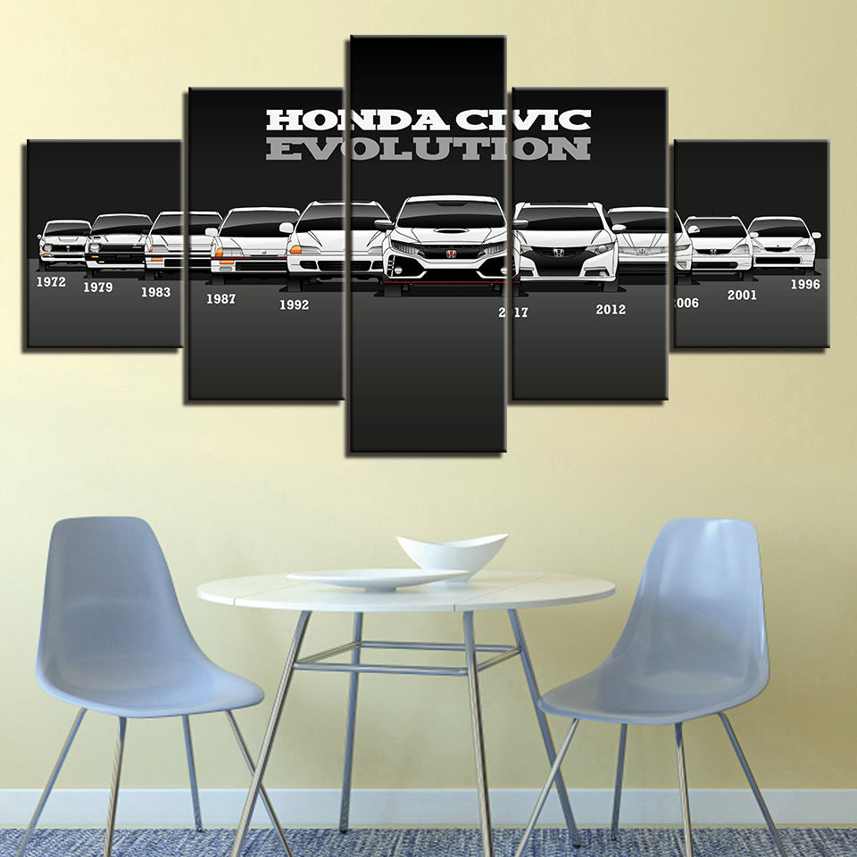 Honda Civic Evolution - Lærred Veggkunst Maleri