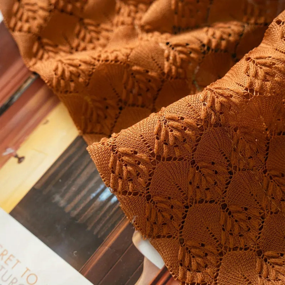 Skanto | Amber Glow Boho Crocheted Gardinpanel