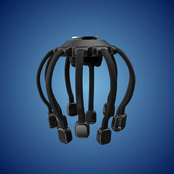 CalmFlow Smart Electric Octopus Hode Massager | Hodebunnsmassasje - Stresslettelse - Forbedret Søvn - Multi-retning Vibrasjons Hode Massager Skanto