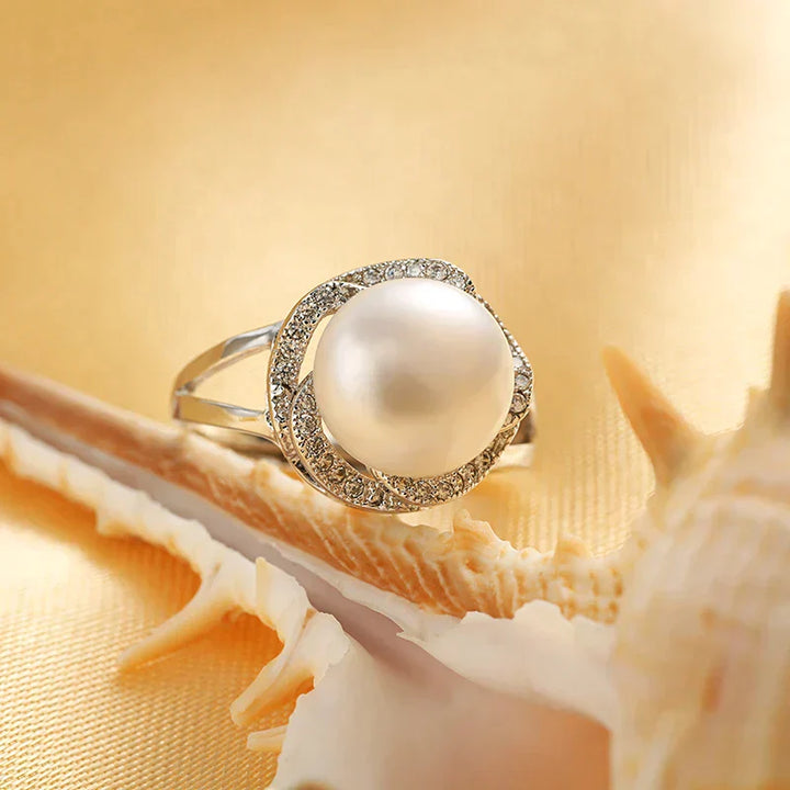 Skanto | Stor Perle Ring | Ringen Er Størrelsesjusterbar!