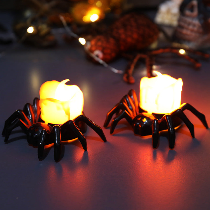 Skanto | ️Halloween Edderkopp Te-lys Spooky Elektrisk Flakkende Kunstige Lys