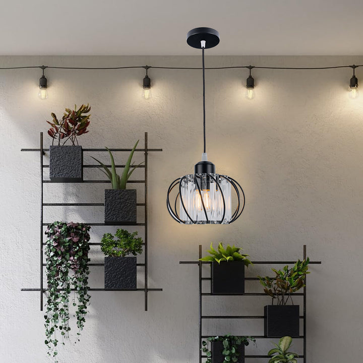Skanto | Pendellampe svart glass kule taklampe