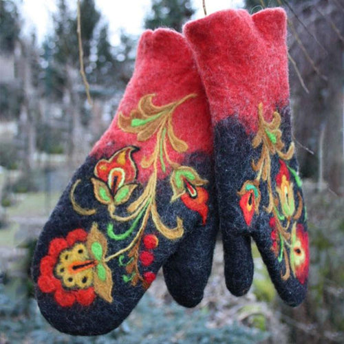 Håndvarmer med juleblomst broderi | Skanto