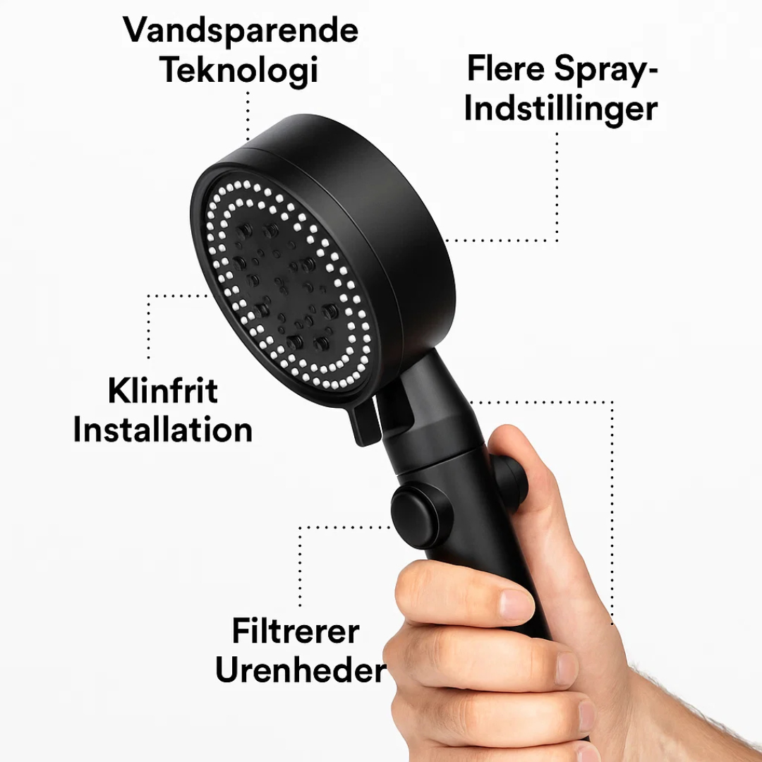 Skanto | HydroFlow Spa Dusjhode Vannbesparende Justerbare Funksjoner