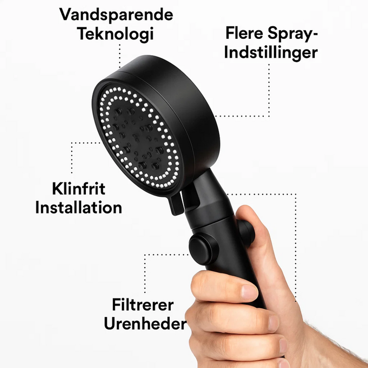 Skanto | HydroFlow Spa Dusjhode Vannbesparende Justerbare Funksjoner