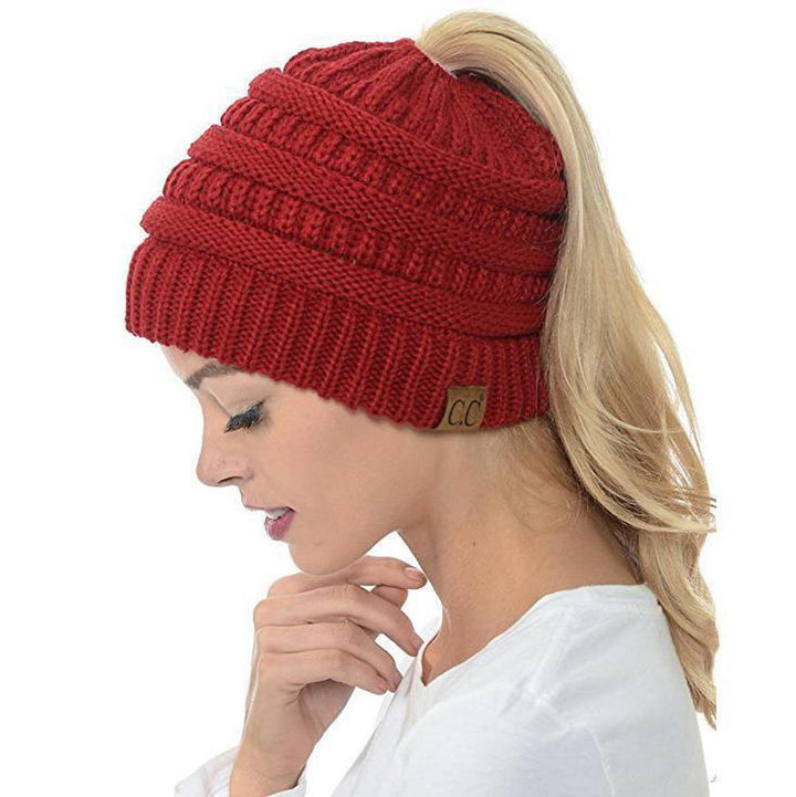 Knit hestehale lue | Skanto