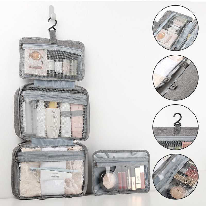 Skanto | Travelique Reiset kosmetikkorganisator | Kompakt & Vannavvisende | Med 4 Rom & 360° Hake | For Kvinner & Menn
