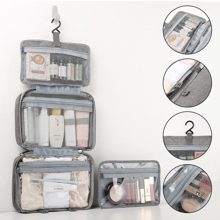 Skanto | Travelique Reiset kosmetikkorganisator | Kompakt & Vannavvisende | Med 4 Rom & 360° Hake | For Kvinner & Menn