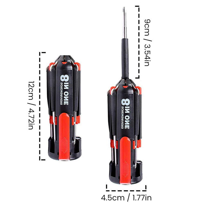 8-i-1-skrutrekker med LED-lommelykt | Skanto