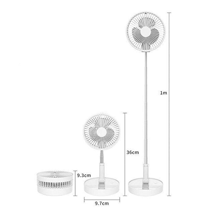 Teleskop sammenleggbar USB-ladbar vifte | Skanto