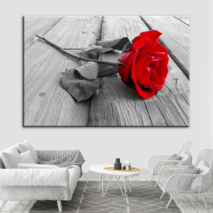 Lonely Rose - Lerret Veggkunst Maleri