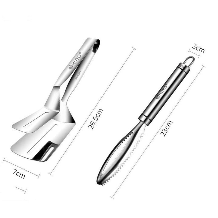 Skanto | Multifunctional Rustfritt Stål Spatula med Tong, for Egg, Kjøtt, Sandwicher