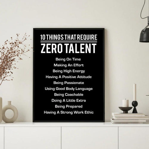 10 Things That Require Zero Talent Posters Canvas Painting Wall | Skanto