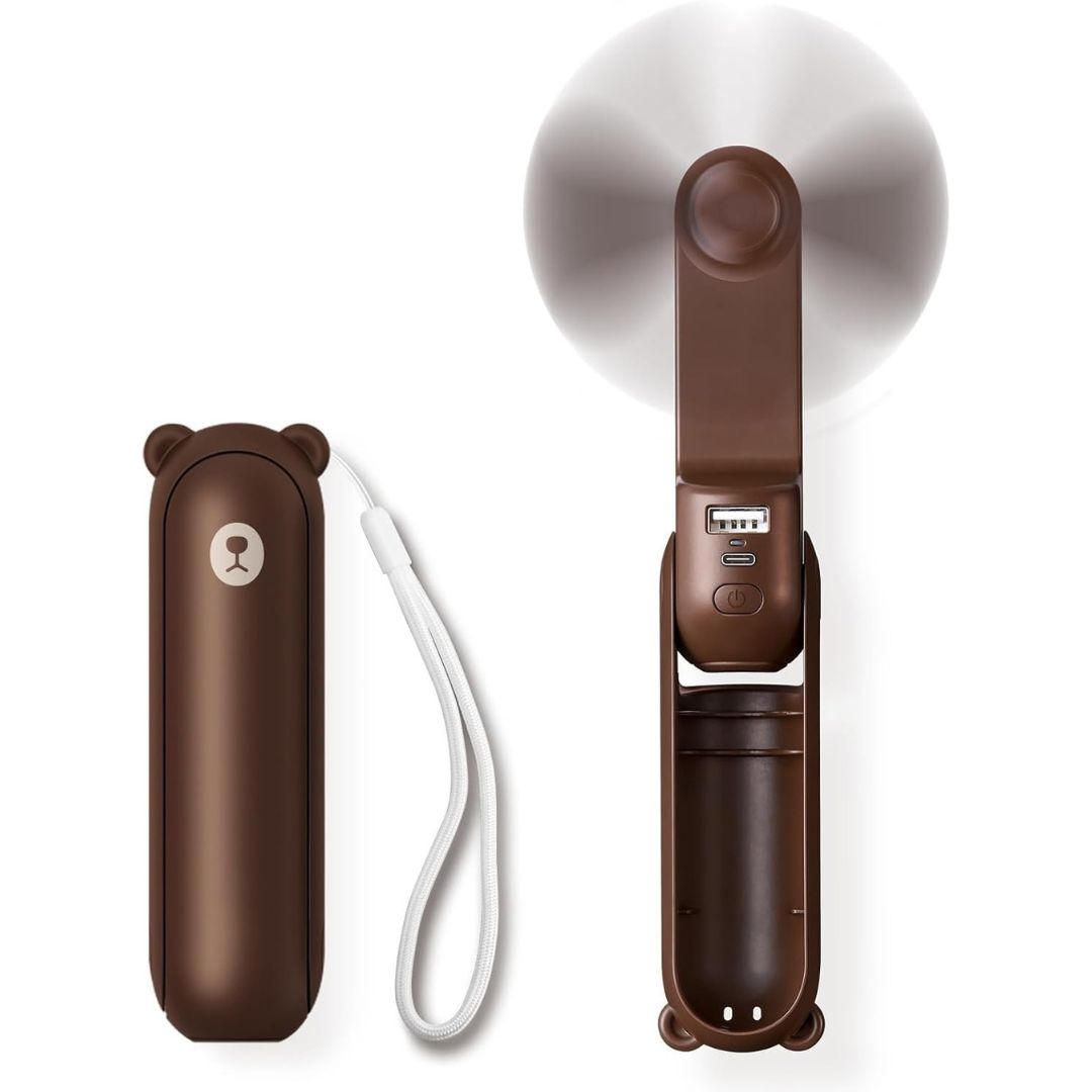 3 i 1 Håndholdt Mini Vifte | USB Oppladbar, Sammenleggbar Design & Ideell for Reise, Camping og Utendørsaktiviteter | Skanto