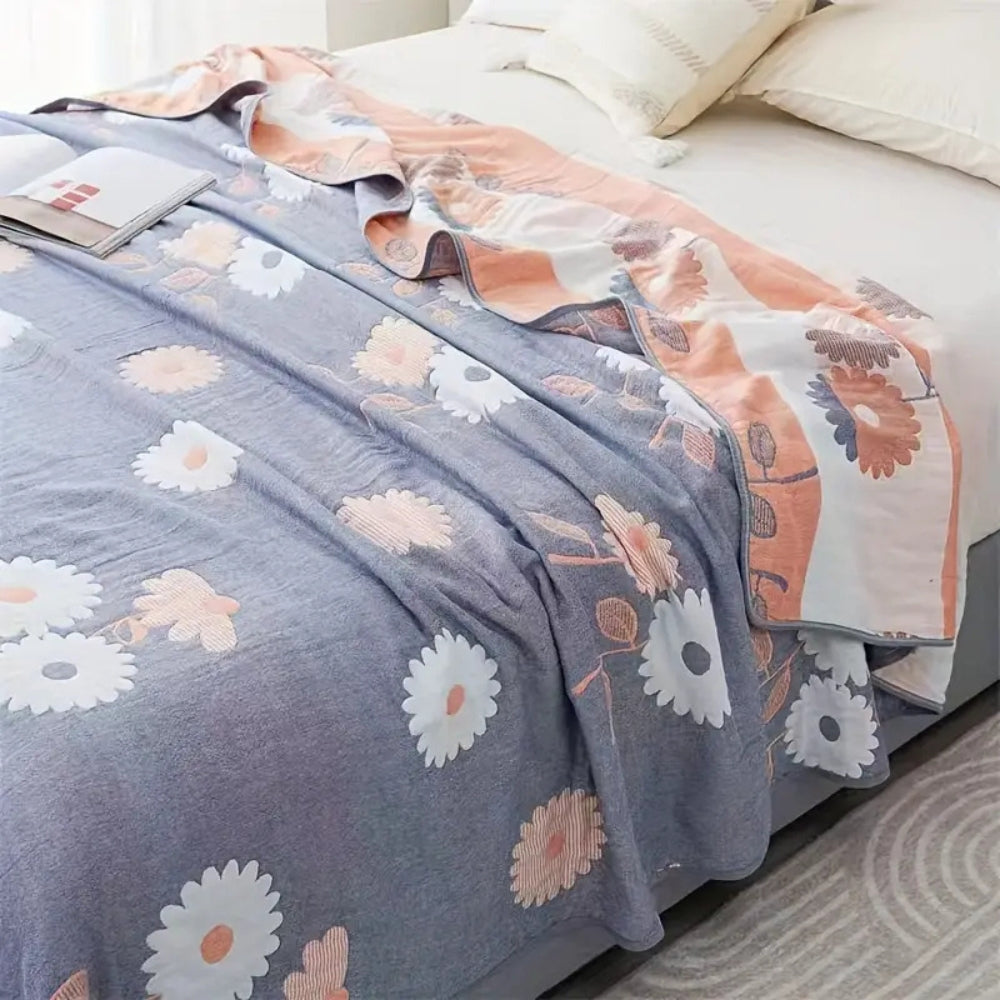 Skanto | Zyphara Reversibel Bomullsblomst Pledd