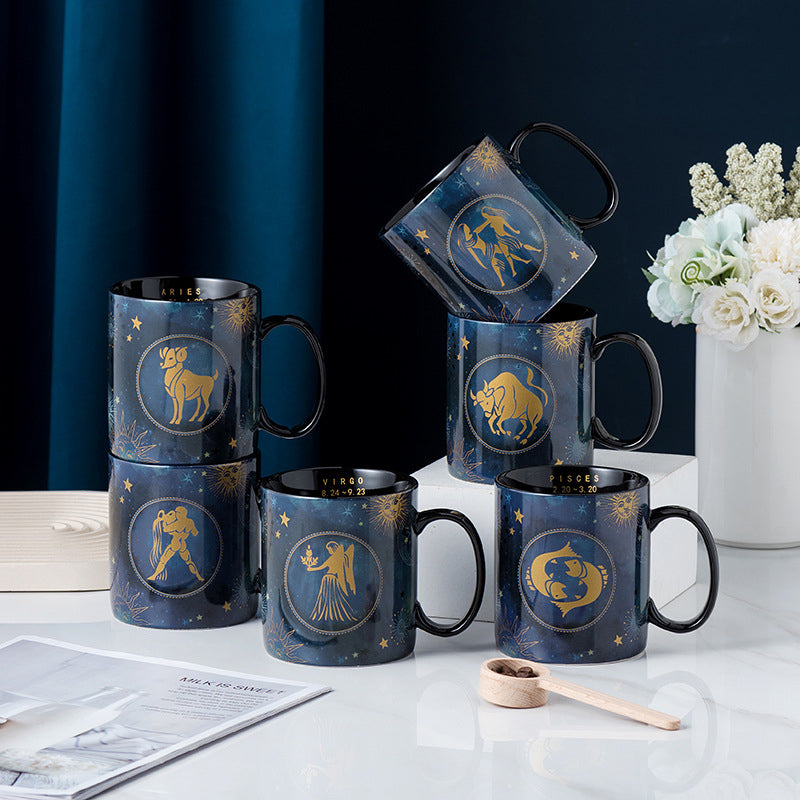 12 Konstellasjoner Krus Kobalt Blå Keramikk Kaffe Krus | Skanto
