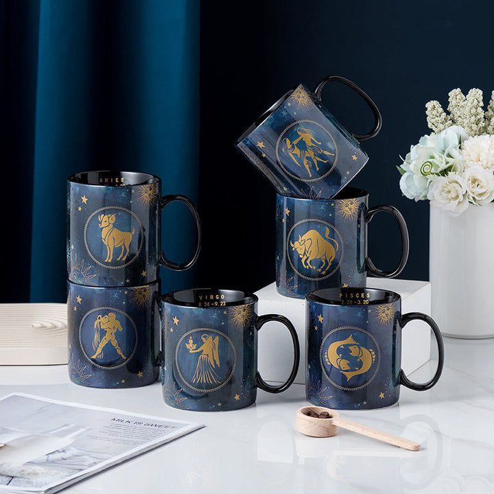 12 Konstellasjoner Krus Kobalt Blå Keramikk Kaffe Krus | Skanto