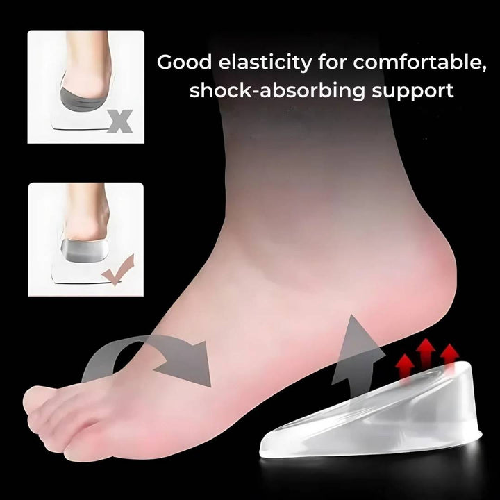 LiftComfort Silikon Gel Hæløkningsinnlegg | Høydeøkning - Smertelindring for Plantar Fasciitis - Støtdemping - Bedre Holdning Skanto