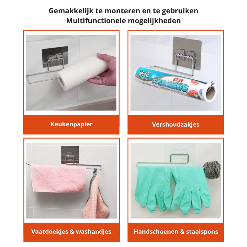 Skanto | Kjøkkenrullholder (2 stk.) | Hold kjøkkenpapiret ditt lett tilgjengelig og kjøkkenet organisert!
