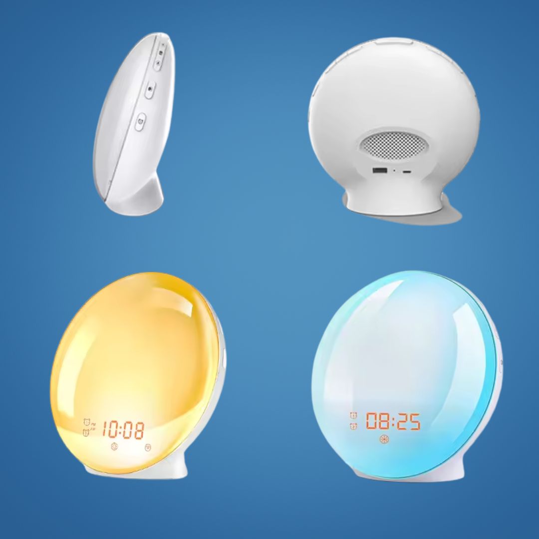 LumiRise | Soloppgang Vekkerklokke – Naturlig Vekke Lys – Ambient Belysning – Ideell for Mørke Morgener Skanto