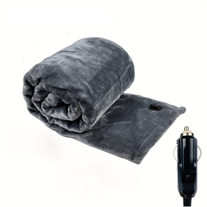 12V Oppvarmet Bilteppe - Mykt Flanellteppe med Overoppheting Beskyttelse for Bil og Camping | Skanto