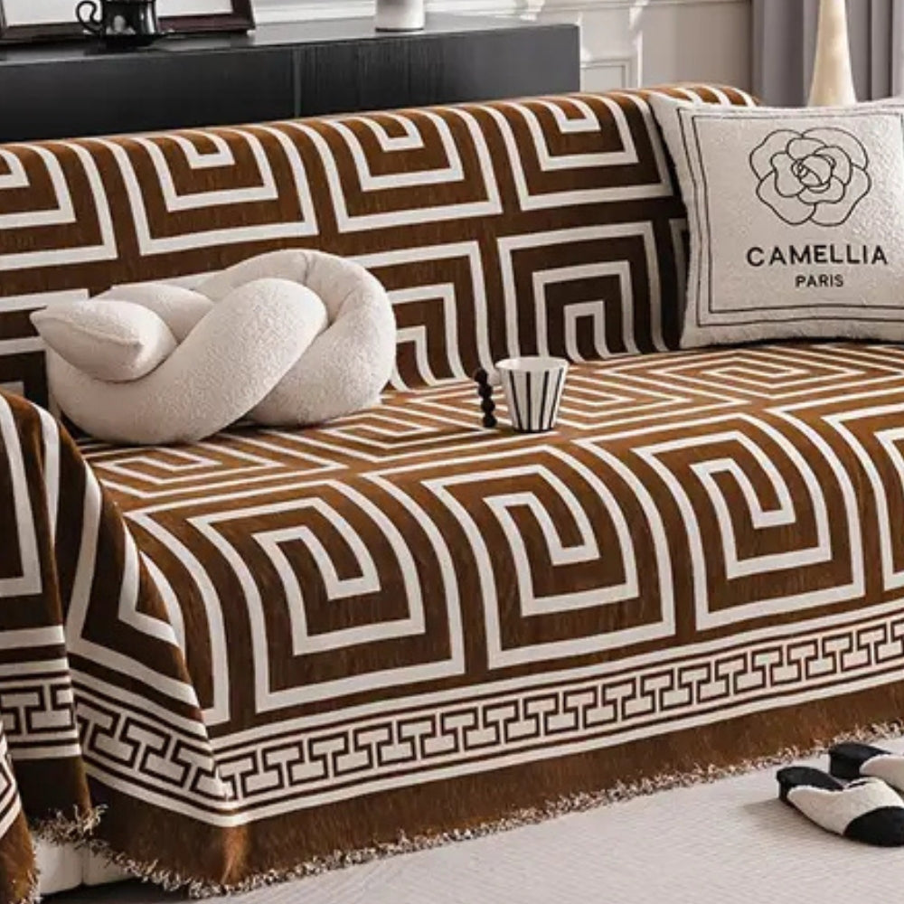 Skanto | Meander Quastene Chenille Sofa Dekken