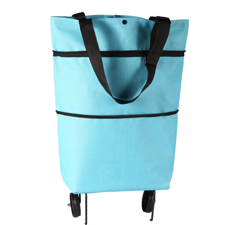 Skanto | Gjenbrukbar Handlevogn / Tote Bag med Sammenleggbare Hjul, Justerbar Stropp, Tjukk Bunn og Stor Kapasitet, Til Handle, Utendørs og Mer