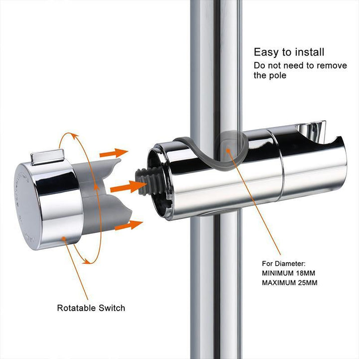 Justerbar dusjhodeholder for glidestang | Skanto