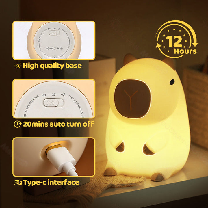 Skanto | SquishBara | Capybara Squishy Nattlys Ideell gave for alle aldre