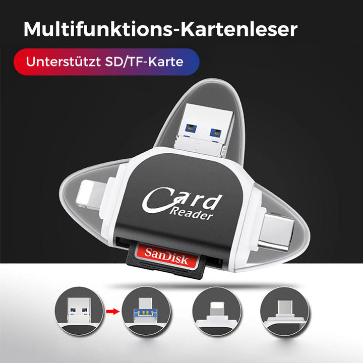 Skanto | 4-I-1-Universal-Sd-Tf-Kortleser Med Flere Tilkoblinger