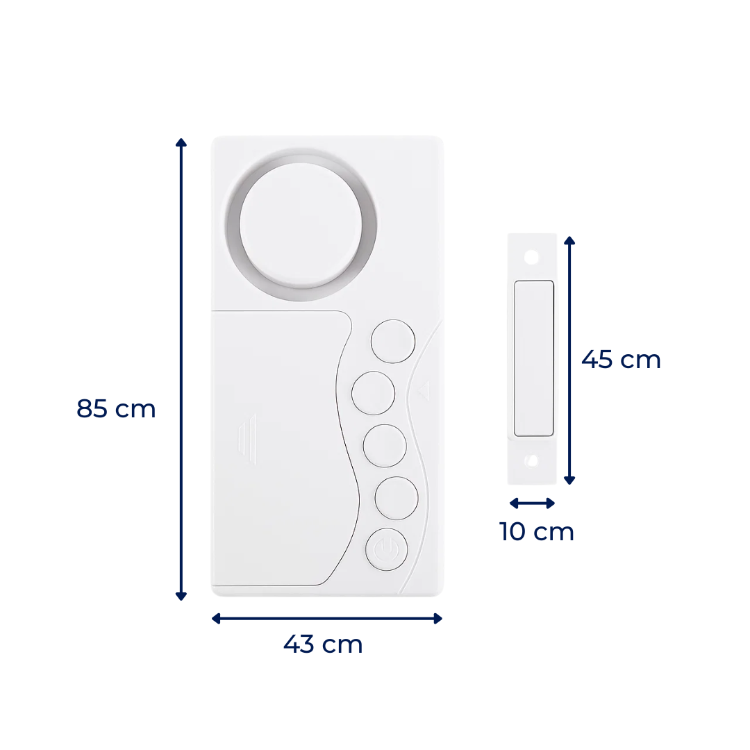 Sofortige alarmmoduser – 108dB høy lyd Slim design – Enkel installasjon – Beskytter barn & hus sikkerhet Skanto